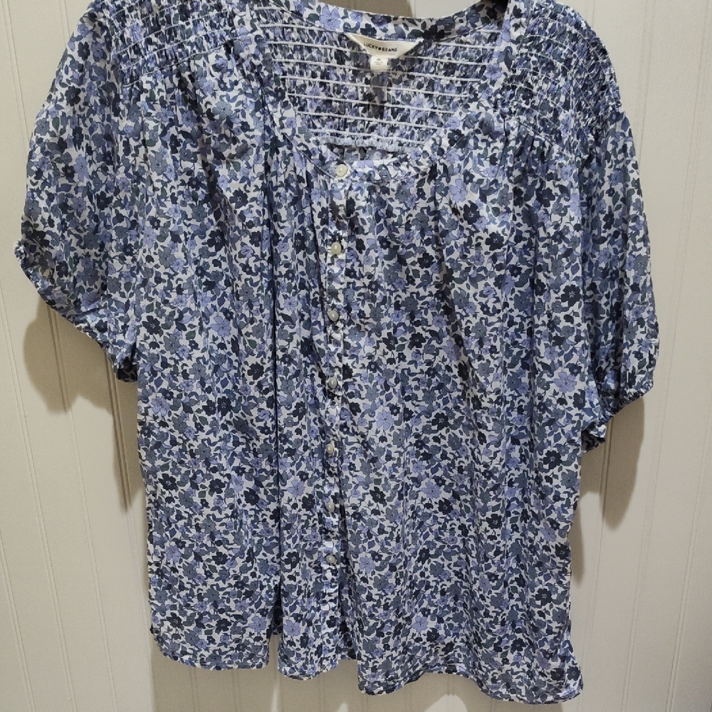 Lucky Brand Blue Floral Top